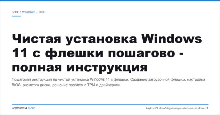 Чистая установка Windows 11 с флешки пошагово — полная инструкция
