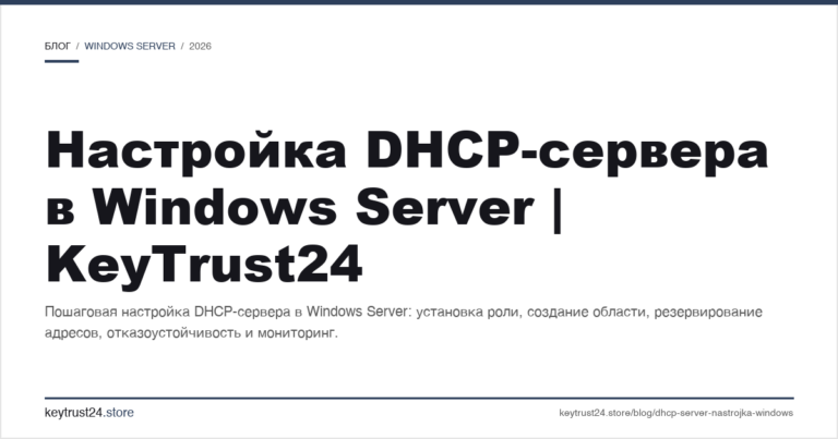 Настройка DHCP-сервера в Windows Server