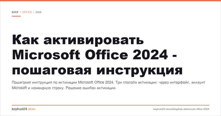 Как активировать Microsoft Office 2024 — пошаговая инструкция