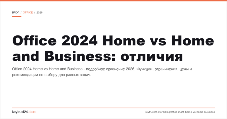 Office 2024 Home vs Home and Business: отличия