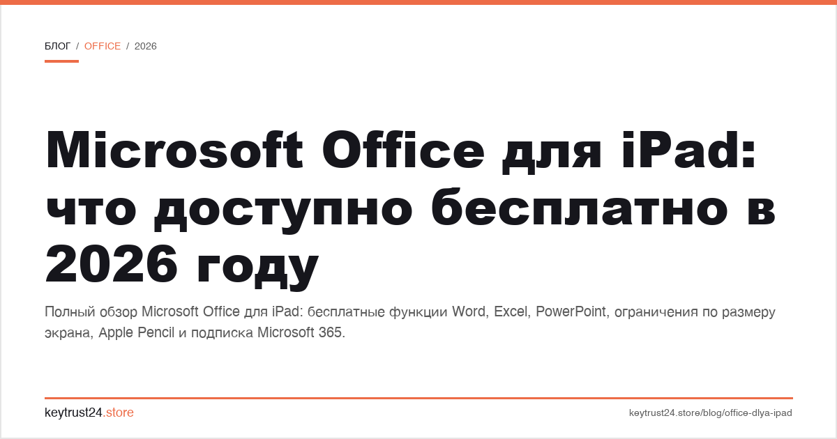 Microsoft Office для iPad что доступно бесплатно
