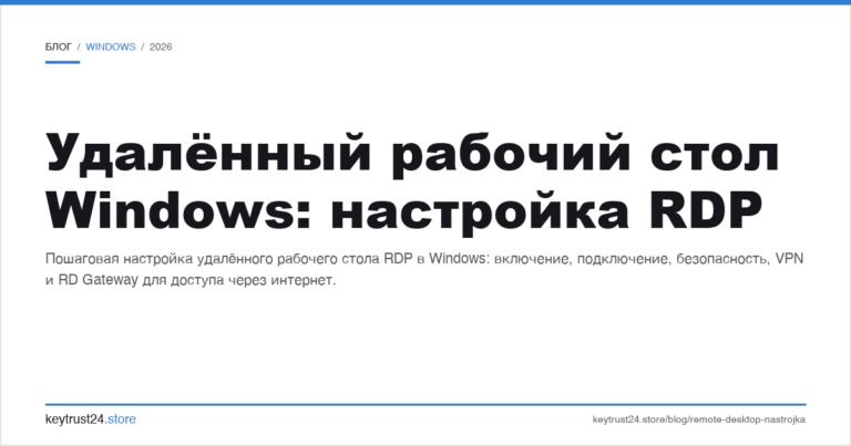 Удалённый рабочий стол Windows: настройка RDP