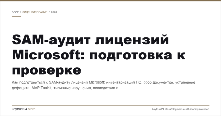 SAM-аудит лицензий Microsoft: подготовка к проверке