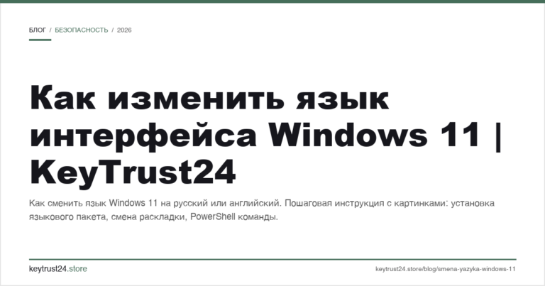 Как изменить язык интерфейса Windows 11