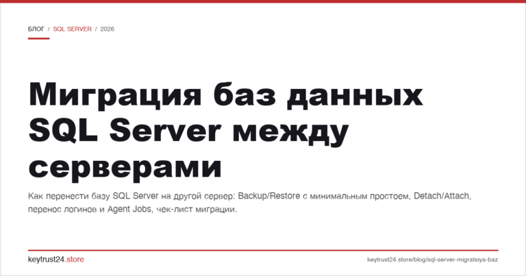 Миграция баз данных SQL Server между серверами