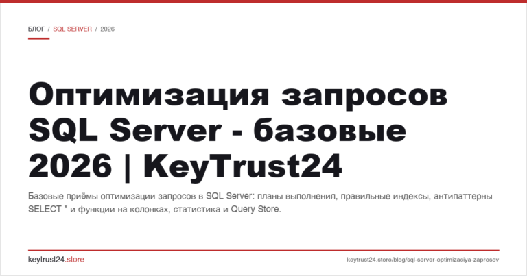 Оптимизация запросов SQL Server — базовые 2026