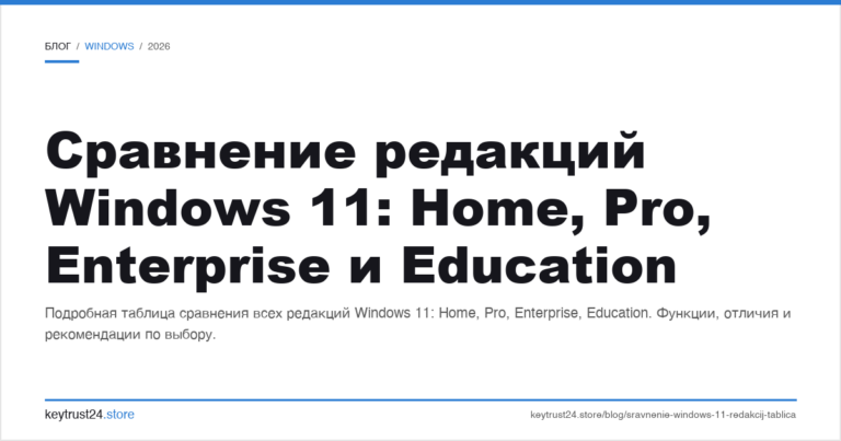 Сравнение редакций Windows 11: Home, Pro, Enterprise и Education