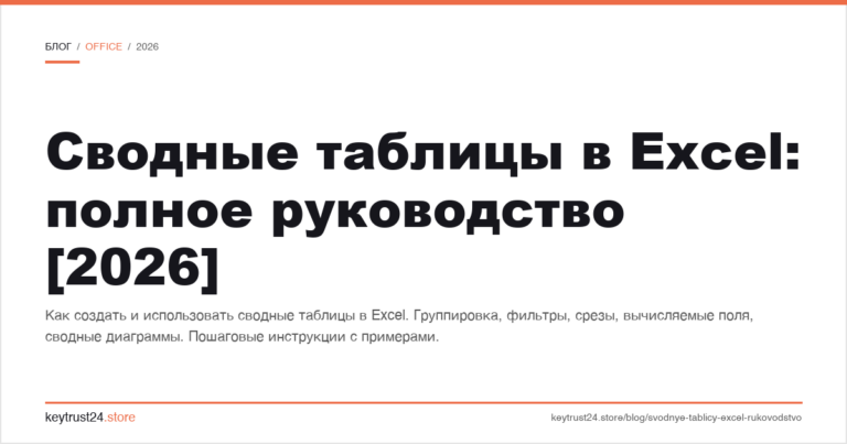 Сводные таблицы в Excel: полное руководство [2026]