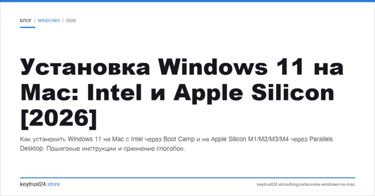 Установка Windows 11 на Mac: Intel и Apple Silicon [2026]