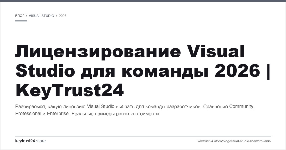 лицензирование visual studio для команды 2026