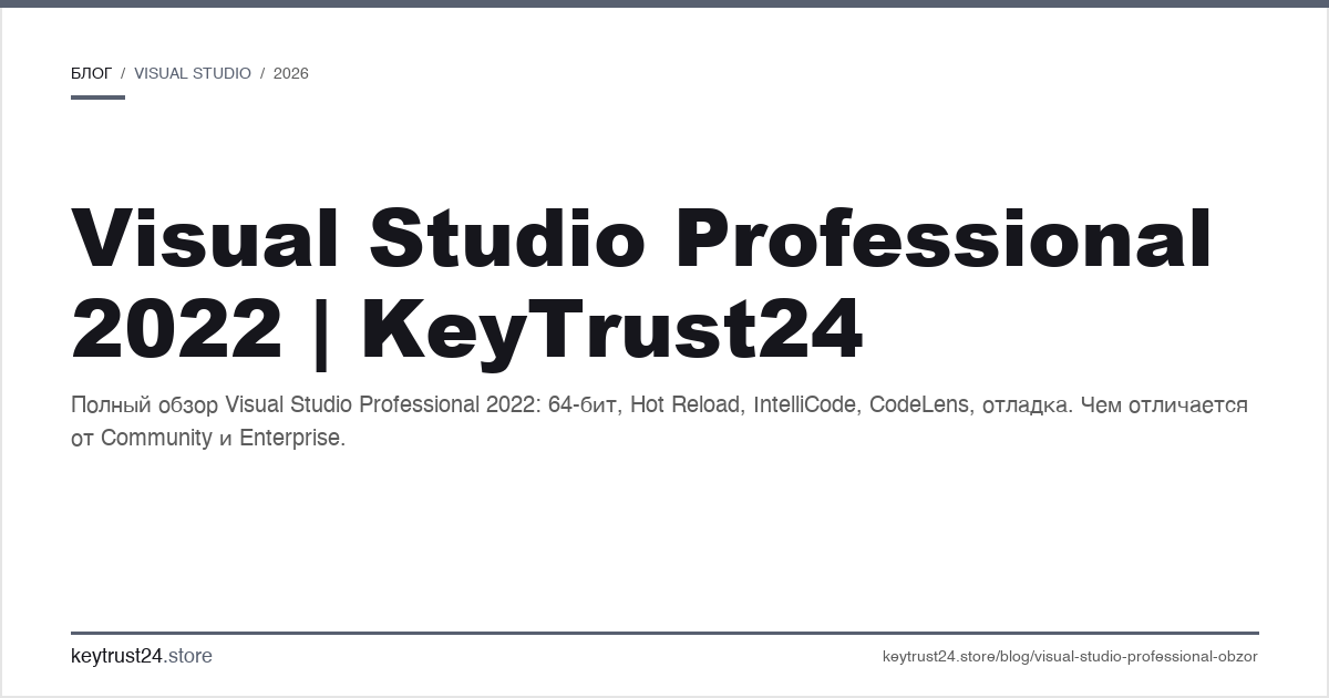Visual Studio Professional 2022 обзор возможностей