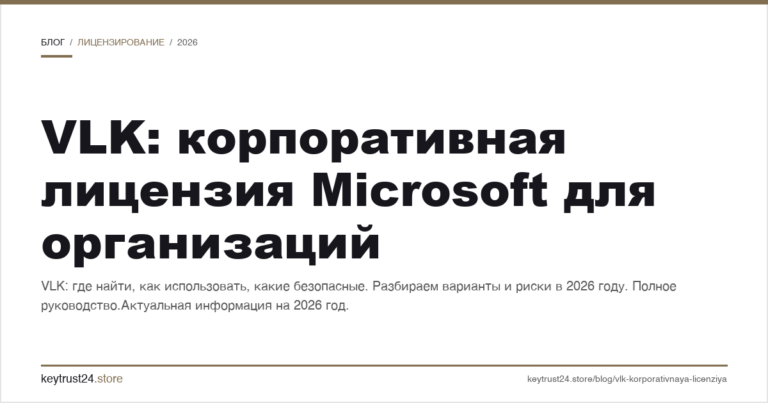 VLK: корпоративная лицензия Microsoft для организаций