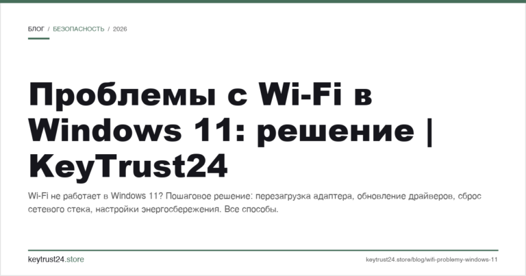 Проблемы с Wi-Fi в Windows 11: решение