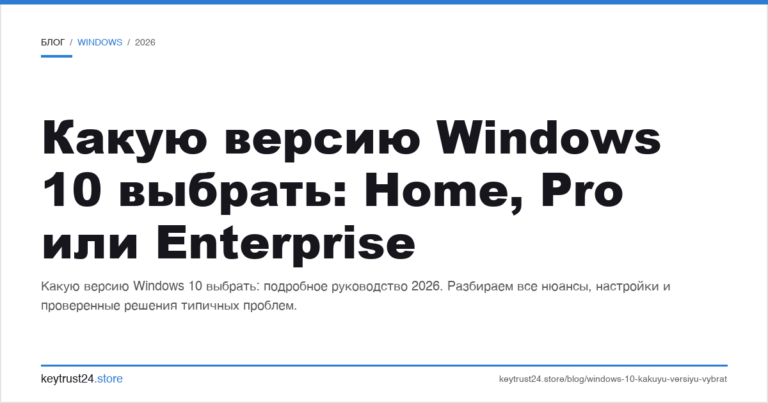 Какую версию Windows 10 выбрать: Home, Pro или Enterprise