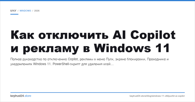 Как отключить AI Copilot и рекламу в Windows 11