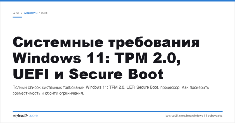 Системные требования Windows 11: TPM 2.0, UEFI и Secure Boot