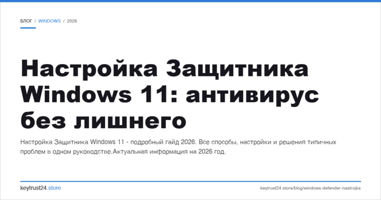 Настройка Защитника Windows 11: антивирус без лишнего