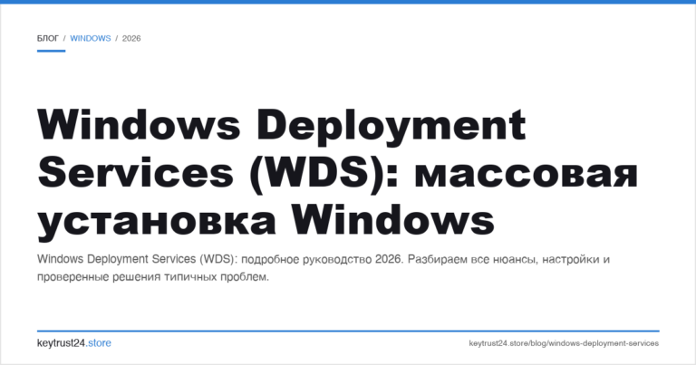 Windows Deployment Services (WDS): массовая установка Windows