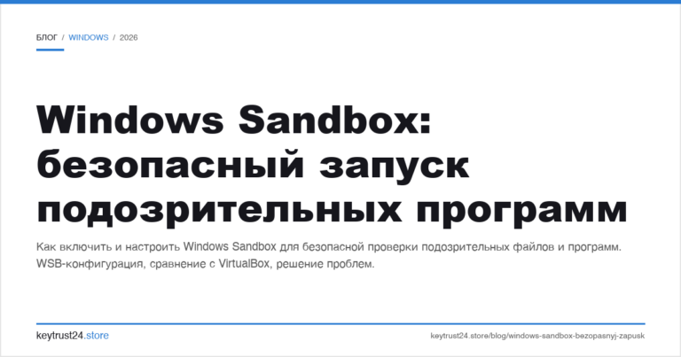 Windows Sandbox: безопасный запуск подозрительных программ
