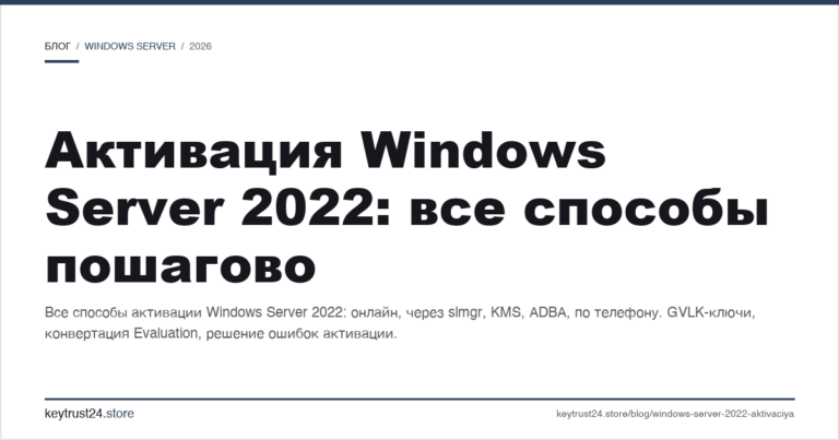 Активация Windows Server 2022: все способы пошагово