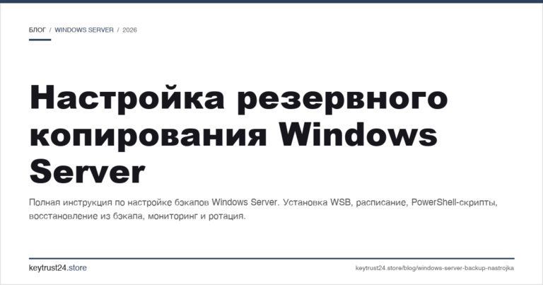 Настройка резервного копирования Windows Server