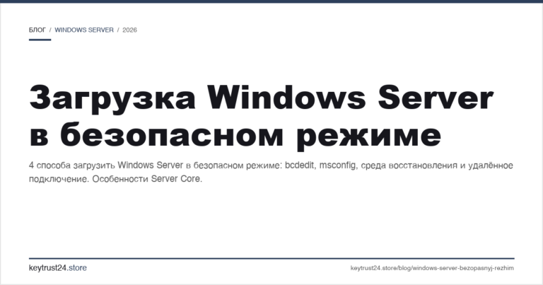 Загрузка Windows Server в безопасном режиме
