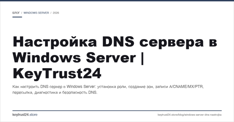 Настройка DNS сервера в Windows Server