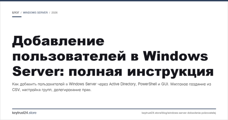 Добавление пользователей в Windows Server: полная инструкция