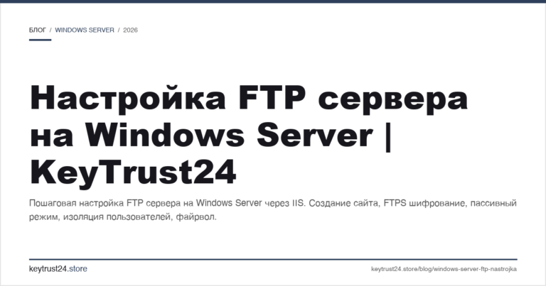 Настройка FTP сервера на Windows Server