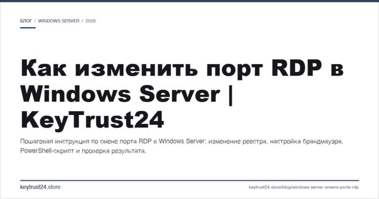 Как изменить порт RDP в Windows Server