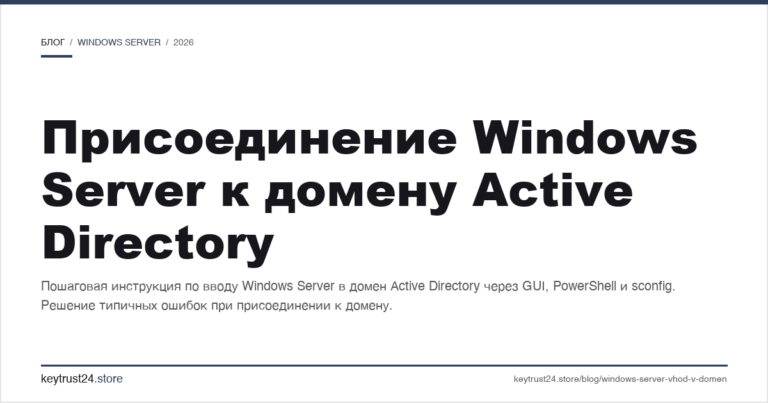Присоединение Windows Server к домену Active Directory