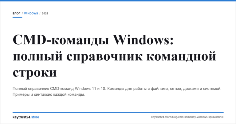 CMD-команды Windows: полный справочник командной строки