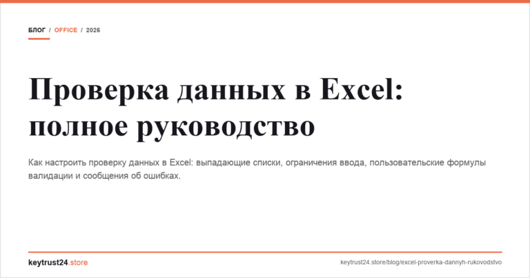 Проверка данных в Excel: полное руководство