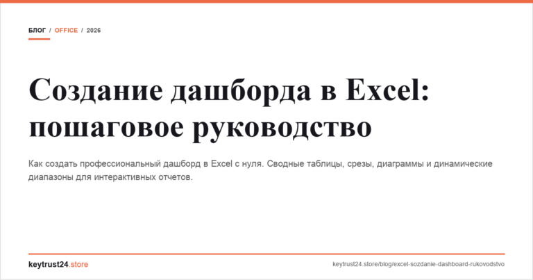 Создание дашборда в Excel: пошаговое руководство