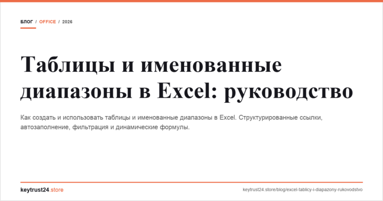 Таблицы и именованные диапазоны в Excel: руководство