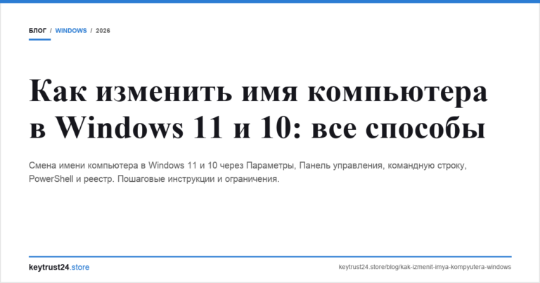 Как изменить имя компьютера в Windows 11 и 10: все способы