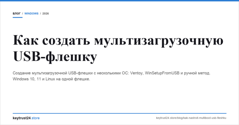 Как создать мультизагрузочную USB-флешку