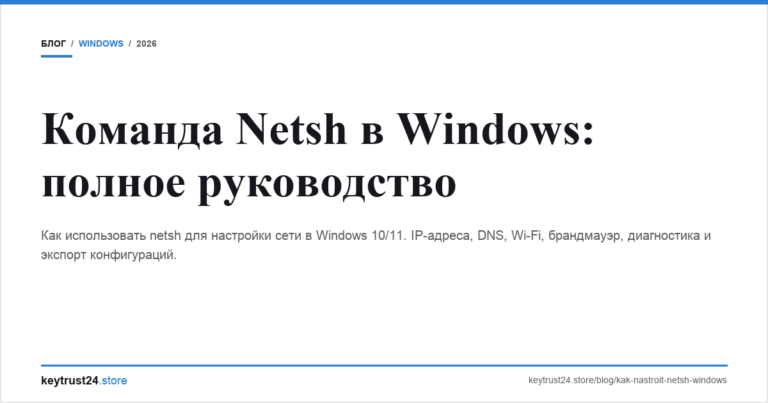 Команда Netsh в Windows: полное руководство