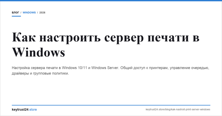 Как настроить сервер печати в Windows