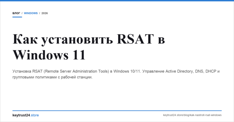 Как установить RSAT в Windows 11