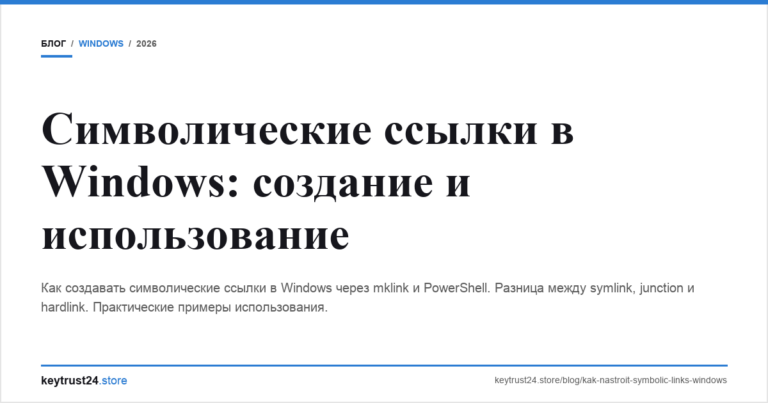 Символические ссылки в Windows: создание и использование