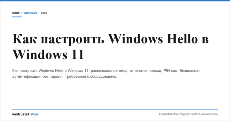 Как настроить Windows Hello в Windows 11