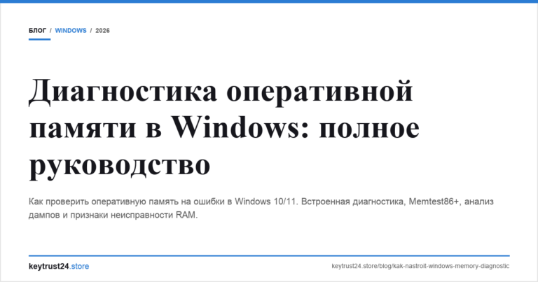 Диагностика оперативной памяти в Windows: полное руководство