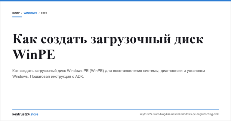 Как создать загрузочный диск WinPE
