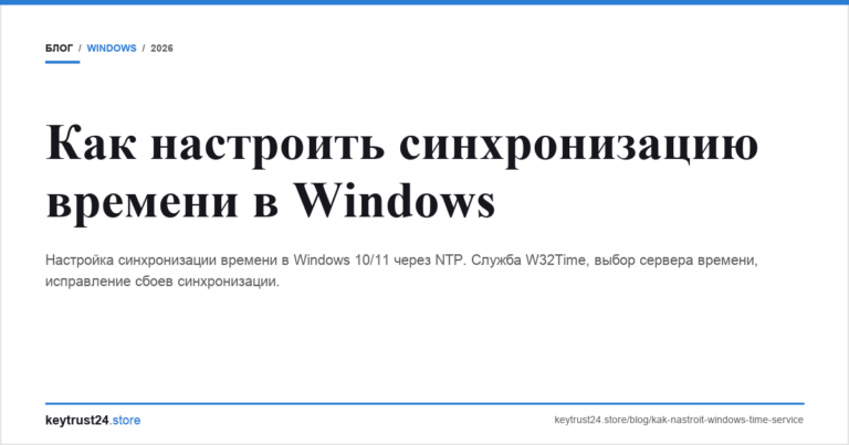 Как настроить синхронизацию времени в Windows