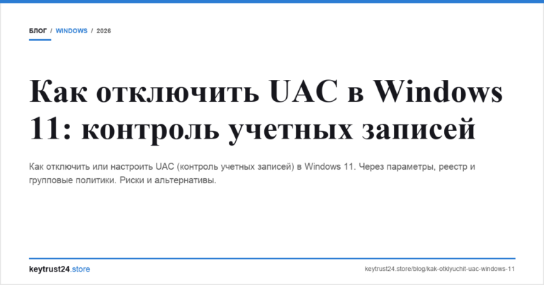 Как отключить UAC в Windows 11: контроль учетных записей