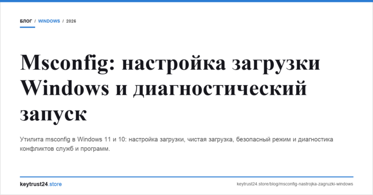 Msconfig: настройка загрузки Windows и диагностический запуск