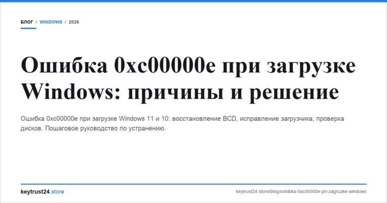 Ошибка 0xc00000e при загрузке Windows: причины и решение