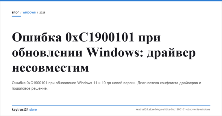 Ошибка 0xC1900101 при обновлении Windows: драйвер несовместим
