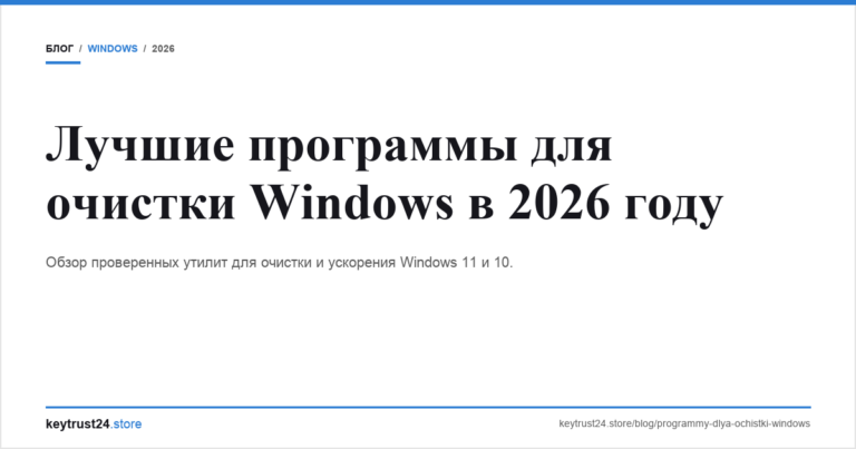 Лучшие программы для очистки Windows в 2026 году